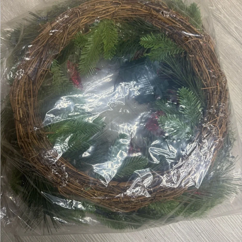 Festive Red and Green Holiday Wreath